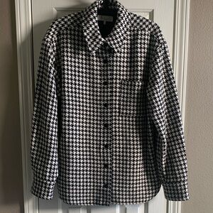 WAYF Houndstooth Button-Up Jacket